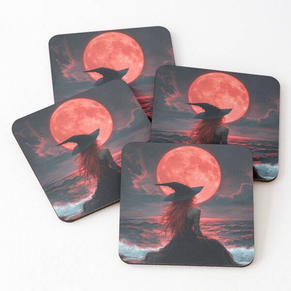 Item preview, Red Moon Witch – Gothic Ocean Fantasy Art designed and sold by WhimsyWink.