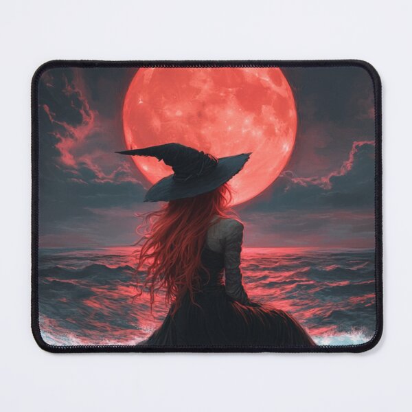 Item preview, Red Moon Witch – Gothic Ocean Fantasy Art designed and sold by WhimsyWink.