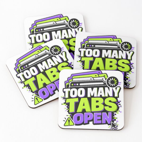 Item preview, Too Many Tabs Open Sticker – Funny Browser Overload Tech Meme designed and sold by Kannada Ink Studio.