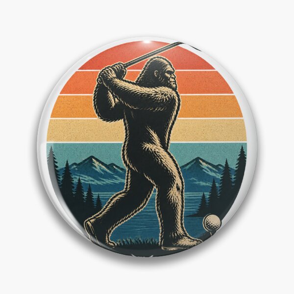 Item preview, Retro Bigfoot Golf Design Vintage Style Sasquatch Playing Golf Illustration designed and sold by winzesty.