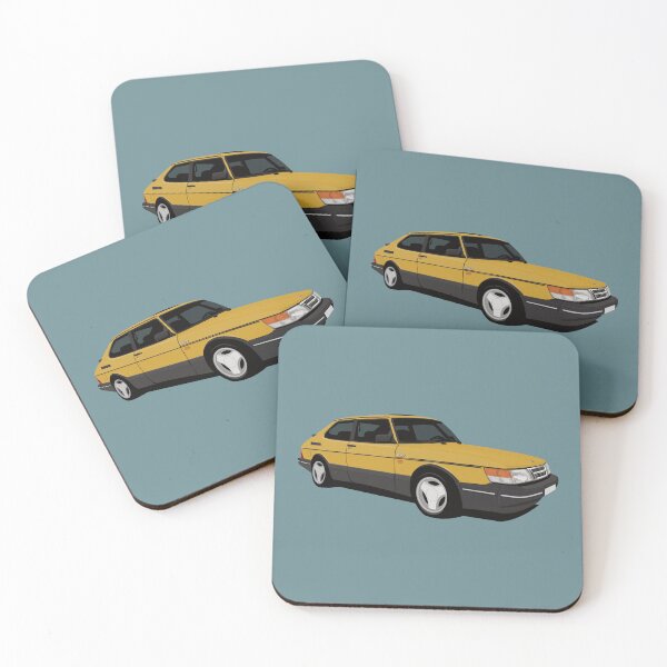Item preview, Yellow Saab 900 Aero illustration designed and sold by knappidesign.