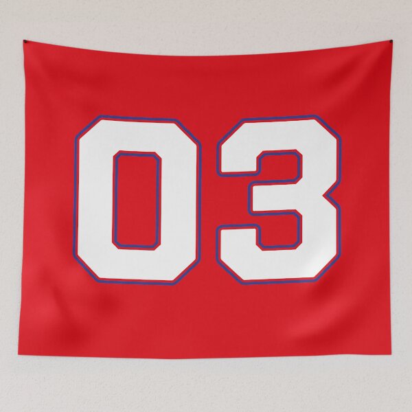 Item preview, 03 | Jersey Number 03 | Shirt Number 03 (White / Blue) designed and sold by STUDIO-72.
