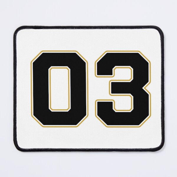 Item preview, 03 | Jersey Number 03 | Shirt Number 03 (Black / Gold) designed and sold by STUDIO-72.