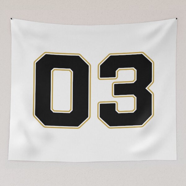 Item preview, 03 | Jersey Number 03 | Shirt Number 03 (Black / Gold) designed and sold by STUDIO-72.