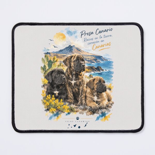 Item preview, Presa Canario - Roots in the Earth, Heart in the Canary Islands / Puppies Landscape Watercolor designed and sold by EfectoCreativo.