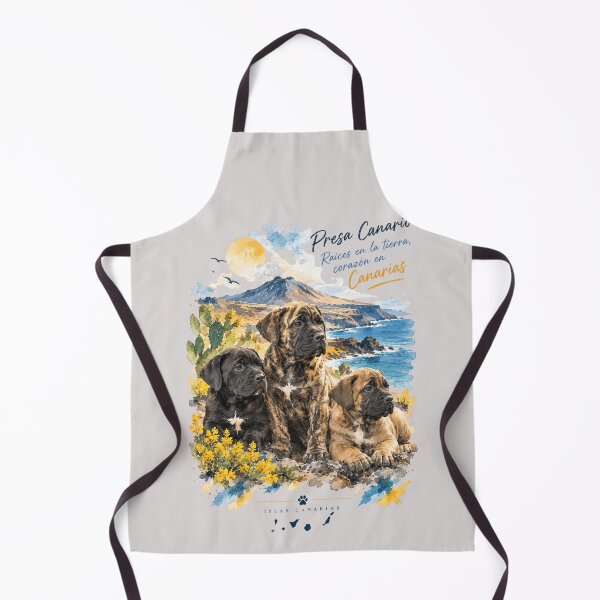 Item preview, Presa Canario - Roots in the Earth, Heart in the Canary Islands / Puppies Landscape Watercolor designed and sold by EfectoCreativo.