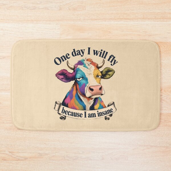 Item preview, One day I will fly because I am insane - A colorful cow designed and sold by ParadoxParadox.