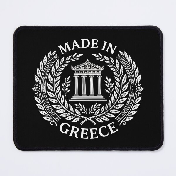 Item preview, Made in Greece Parthenon - Vintage Olive Wreath Design designed and sold by Lucid Dream Pixel.