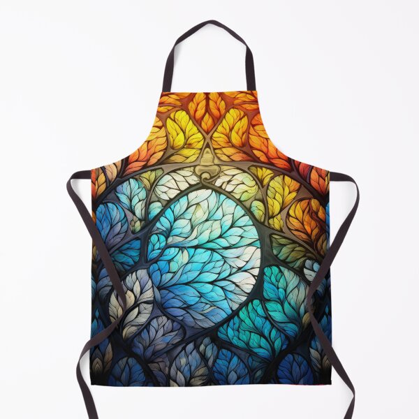 Item preview, Fractal Stained Glass Leaf Pattern designed and sold by pinkal.