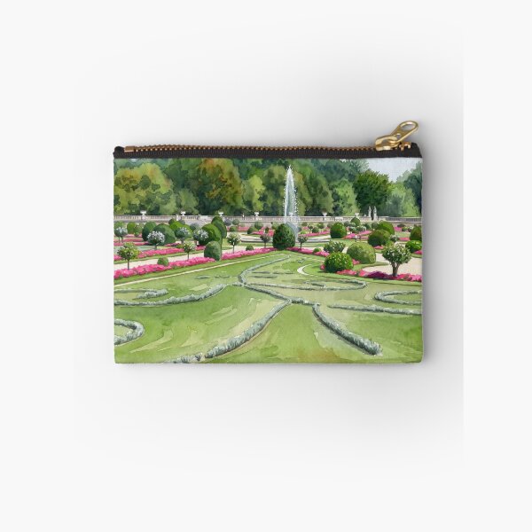 Item preview, Château de Chenonceau Formal Gardens — French Renaissance digital Watercolor Landscape born from real photography designed and sold by M.ALK.Watercolor.