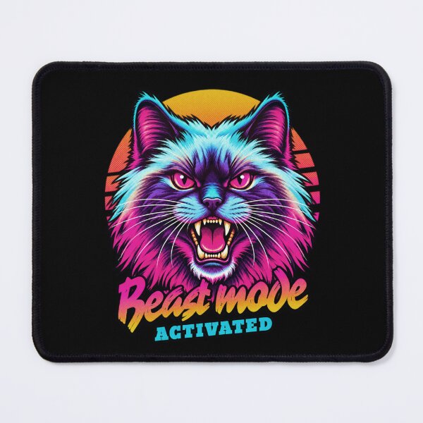 Item preview, Birman Cat Beast Mode - Neon Cyberpunk Horror designed and sold by PixelsPaws.