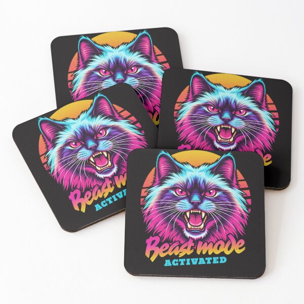 Item preview, Birman Cat Beast Mode - Neon Cyberpunk Horror designed and sold by PixelsPaws.