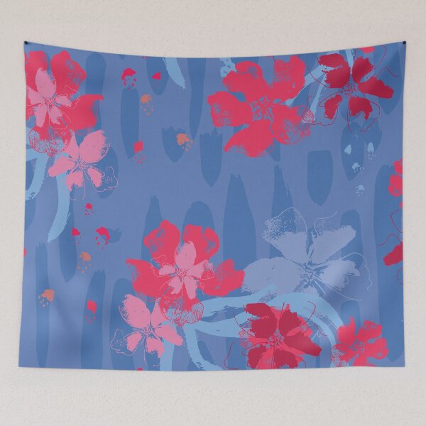 Item preview, Orchid Rhapsody L- Hot pink and dreamy blue designed and sold by IndigoJayStudio.