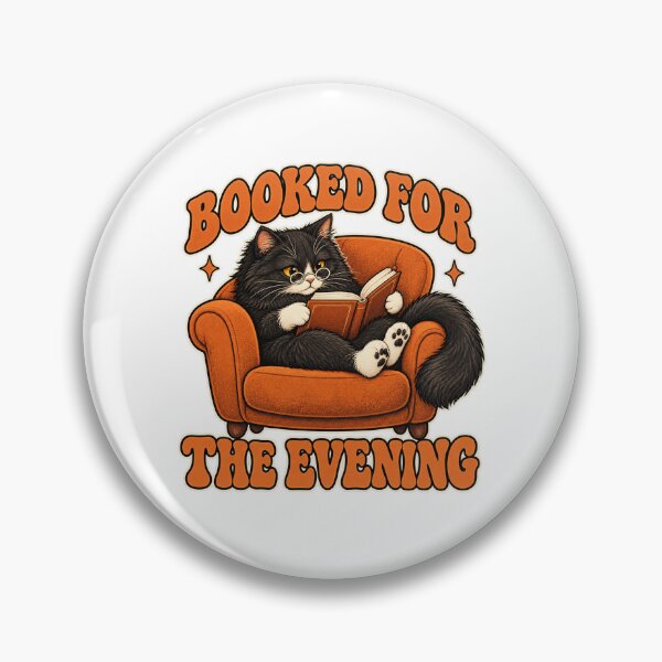 Item preview, Booked for the Evening – Cozy Reading Cat designed and sold by Doodle Ember.