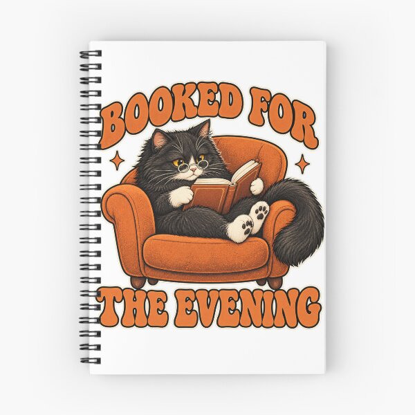 Item preview, Booked for the Evening – Cozy Reading Cat designed and sold by Doodle Ember.