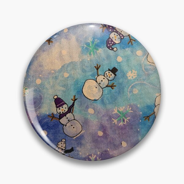 Item preview, Falling winter snowmen acrylic painting designed and sold by Raineylanes.