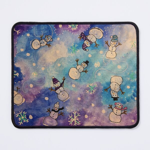 Item preview, Falling winter snowmen acrylic painting designed and sold by Raineylanes.
