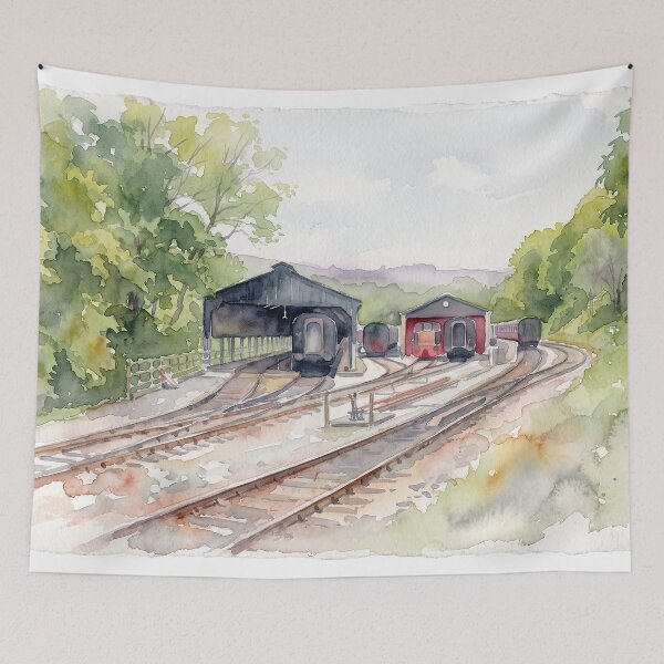 Item preview, Oxenhope Engine Sheds - Keighley & Worth Valley Railway designed and sold by ArtworkNorth.