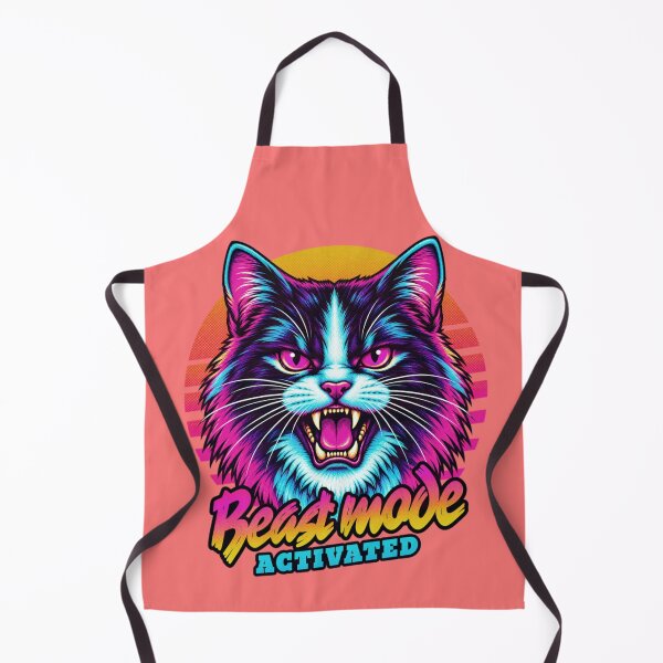 Item preview, Tuxedo Cat Beast Mode - Neon Cyberpunk Horror designed and sold by PixelsPaws.