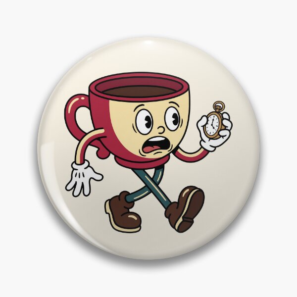 Item preview, Vintage Cartoon Running Late Coffee Cup Retro 1930s designed and sold by pattman.
