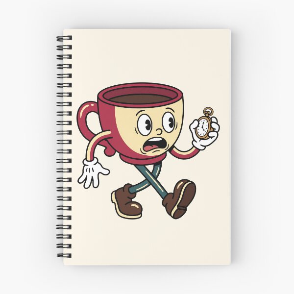 Item preview, Vintage Cartoon Running Late Coffee Cup Retro 1930s designed and sold by pattman.