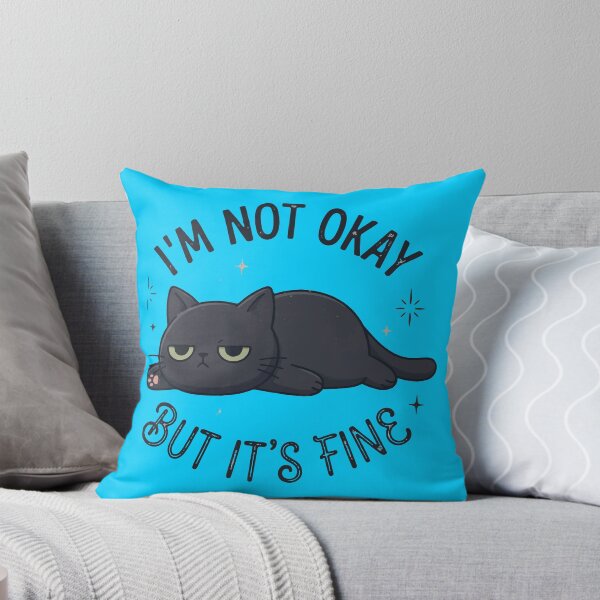Item preview,  Grumpy Black Cat Not Okay But It's Fine designed and sold by matrixvip.