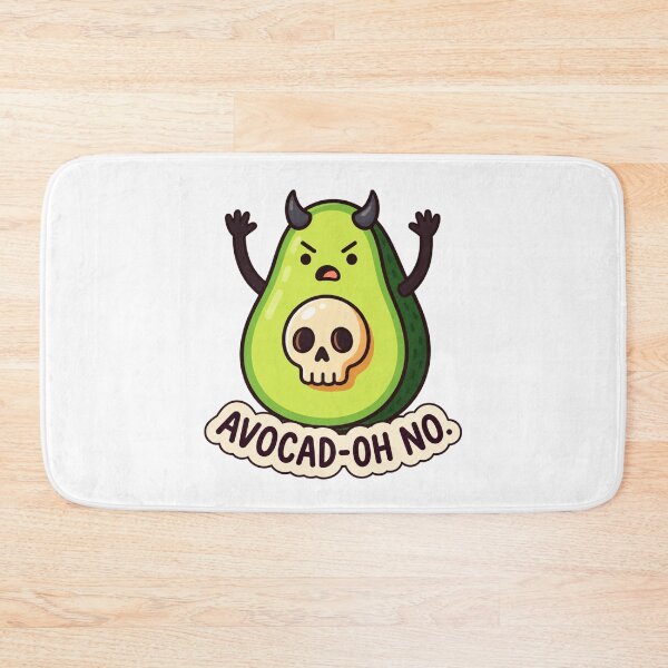 Artikelvorschau, Cute Devil Avocado Skull – Avocad-Oh No, Funny Halloween Pun entworfen und verkauft von MrDev.