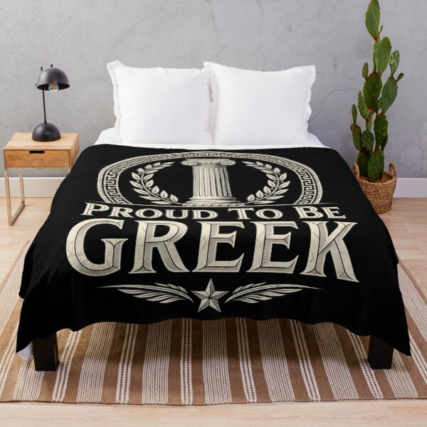 Item preview, Proud to Be Greek - Ionic Column with Laurel Wreath Emblem designed and sold by Lucid Dream Pixel.
