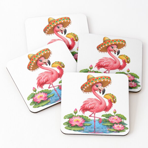 Item preview, Falmingo enjoying Taco lunch in the blue lake funny food quote designed and sold by Afnan Store.