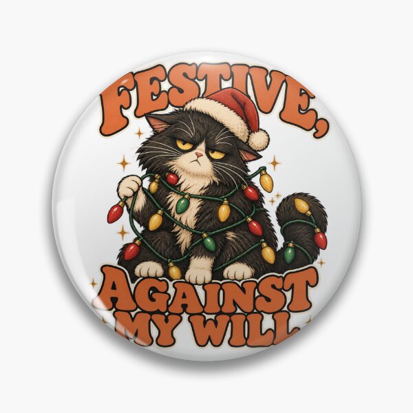 Item preview, Festive Against My Will – Grumpy Christmas Cat designed and sold by Doodle Ember.