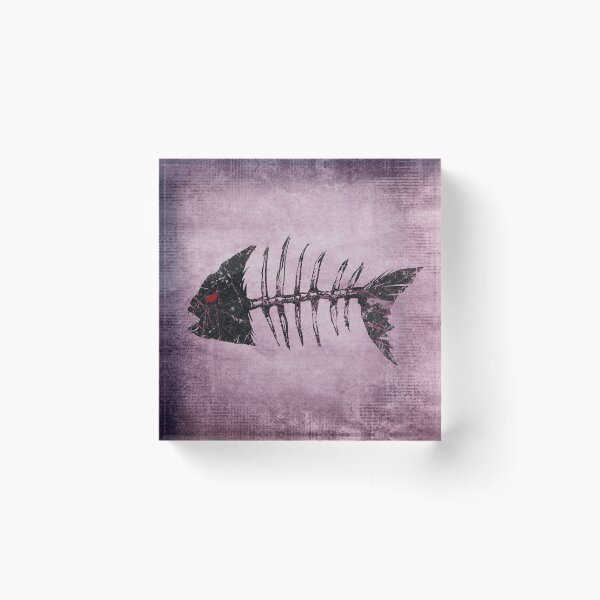 Item preview, Piranha Skeleton Fish Bones Pink Grunge Distressed Punk designed and sold by Ghoul Enterprises.