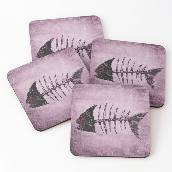 Item preview, Piranha Skeleton Fish Bones Pink Grunge Distressed Punk designed and sold by Ghoul Enterprises.