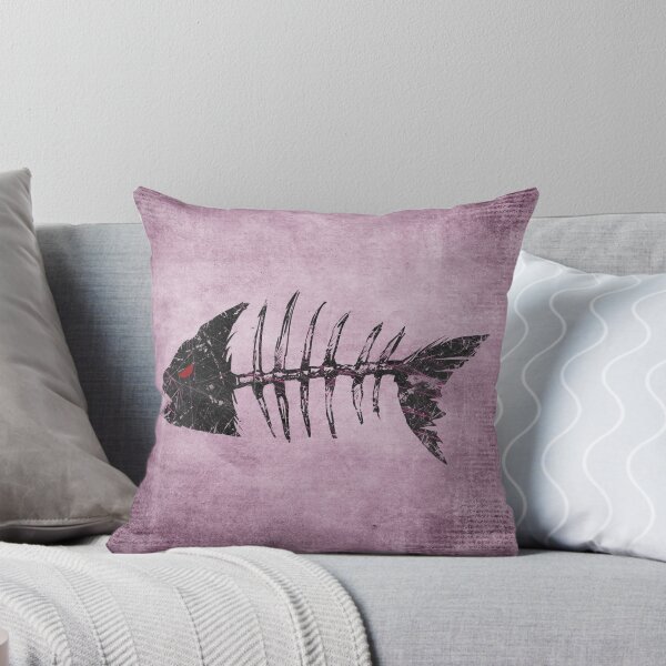 Item preview, Piranha Skeleton Fish Bones Pink Grunge Distressed Punk designed and sold by Ghoul Enterprises.