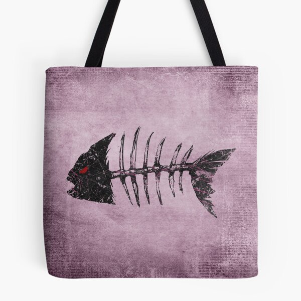 Item preview, Piranha Skeleton Fish Bones Pink Grunge Distressed Punk designed and sold by Ghoul Enterprises.