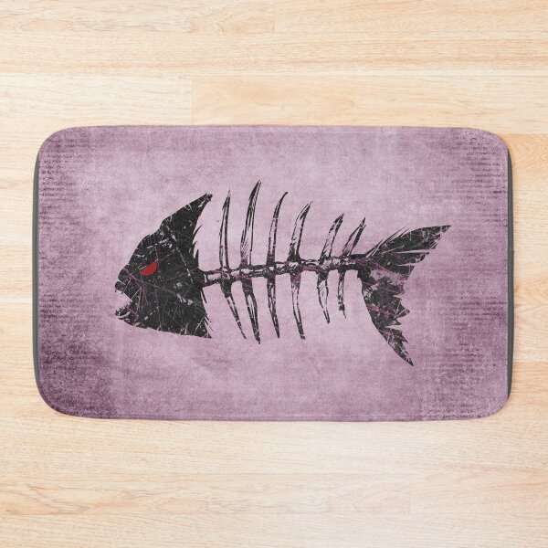 Item preview, Piranha Skeleton Fish Bones Pink Grunge Distressed Punk designed and sold by Ghoul Enterprises.