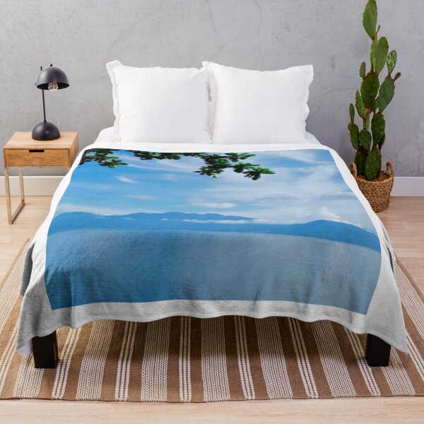 Item preview, Blue Coastal Mountain View Across Calm Ocean designed and sold by Luxxe87.