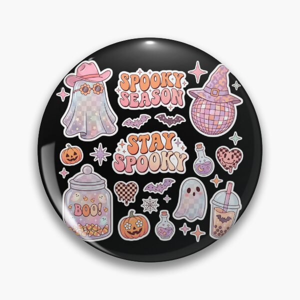 Item preview, Spooky Season Stay Spooky Pink Retro Halloween Cute Ghost Disco Ball Sticker Sheet Design designed and sold by Bhaskar Digital Art.