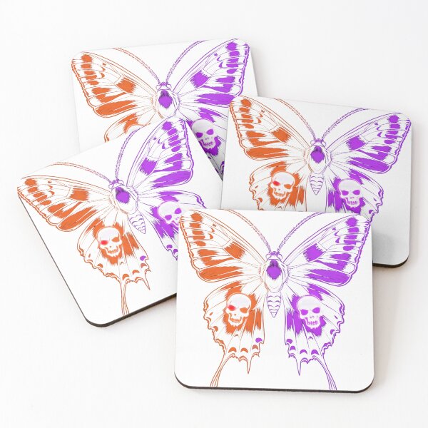 Item preview, Neon Cyberpunk Skull Butterfly Gothic Halloween Glow Art designed and sold by mimikaka.
