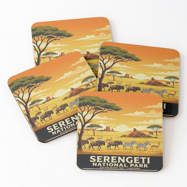 Item preview, Serengeti National Park Vintage Tanzania Wildlife Safari Art designed and sold by GabeMountainArt.