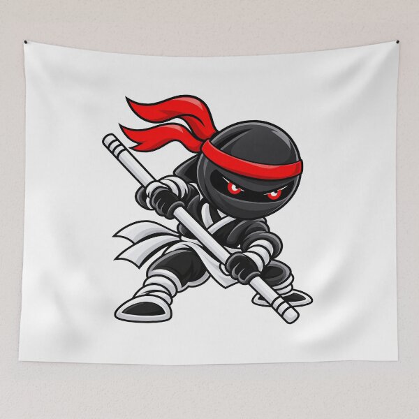 Item preview, Chibi Ninja Bo Staff Warrior – Black Ninja designed and sold by Chibi Ninja Squad.