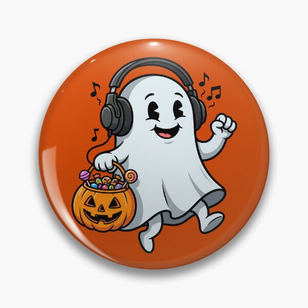 Item preview, Cute Ghost Listening To Music Halloween designed and sold by NEOCHRONOS.