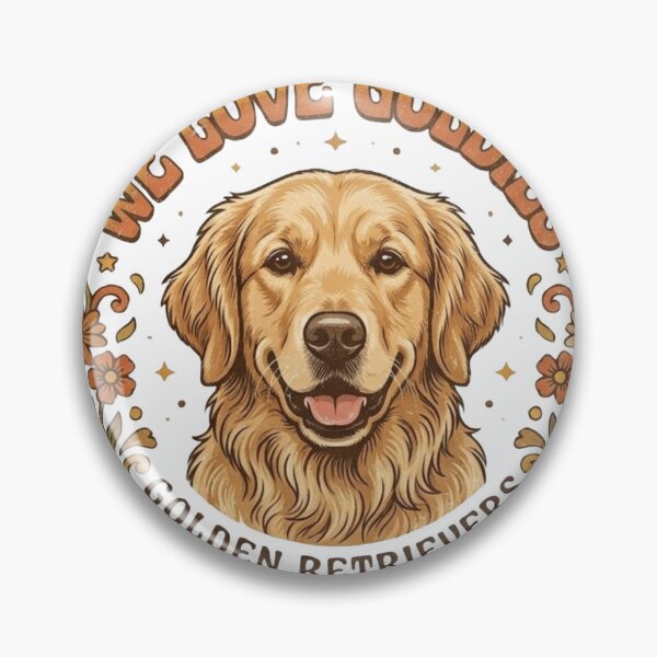 Item preview, We Love Goldies - Retro Single Golden Retriever T-Shirt designed and sold by Retro Hound Co..
