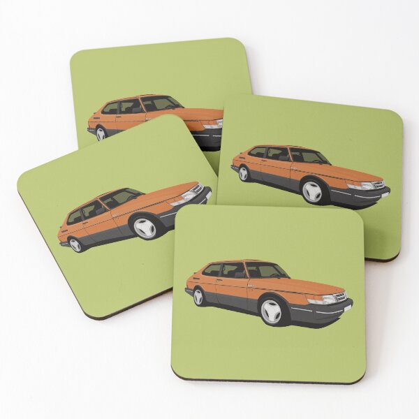 Item preview, Retro Orange Saab 900 Turbo 16 Aero designed and sold by knappidesign.