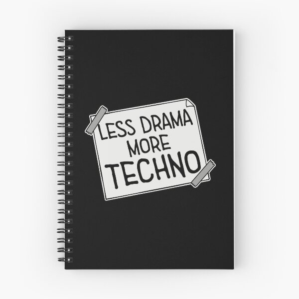 Item preview, Less drama more techno Party Festival Logo Text designed and sold by shirt-o-mat.