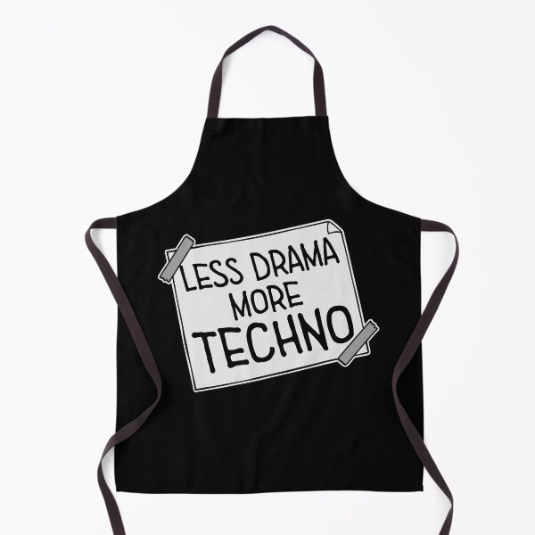Item preview, Less drama more techno Party Festival Logo Text designed and sold by shirt-o-mat.