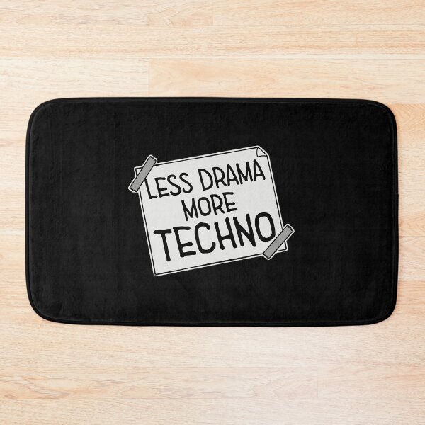 Item preview, Less drama more techno Party Festival Logo Text designed and sold by shirt-o-mat.
