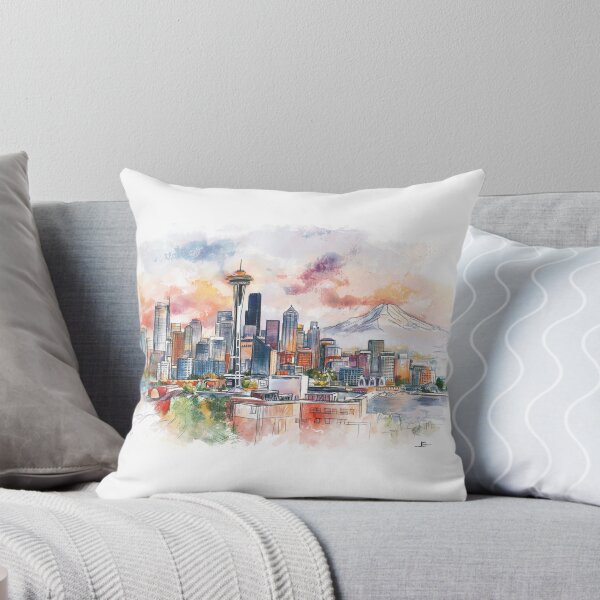 Item preview, Seattle Skyline with Space Needle designed and sold by kolonjArt.