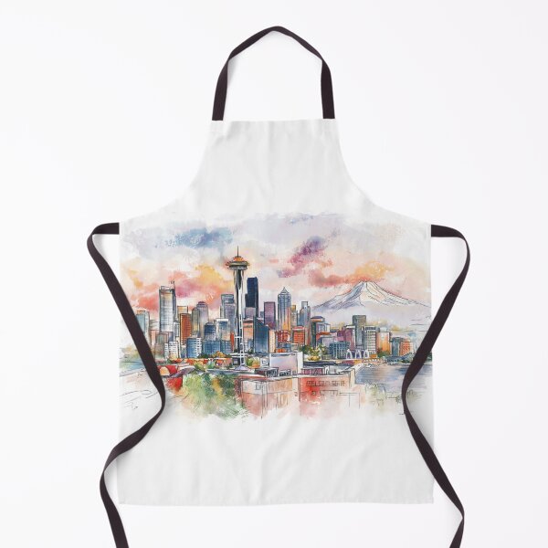 Item preview, Seattle Skyline with Space Needle designed and sold by kolonjArt.