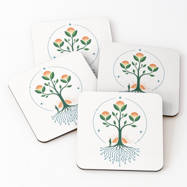 Item preview, Tree Of Life Circuit Roots Tech Bio Art Celestial Botanical designed and sold by QCena.