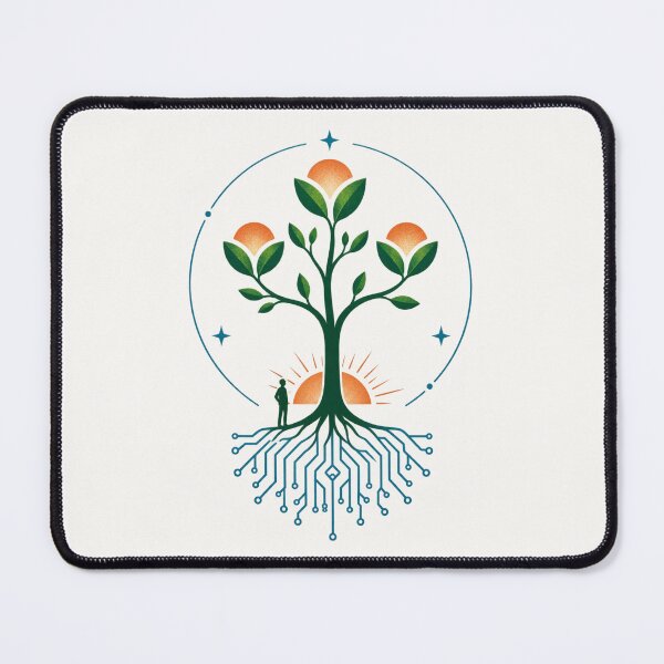 Item preview, Tree Of Life Circuit Roots Tech Bio Art Celestial Botanical designed and sold by QCena.
